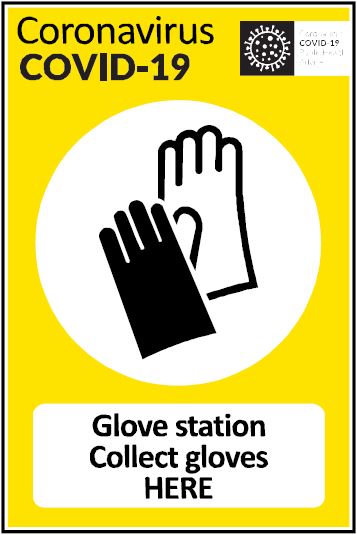 CCOV001-Test Company - Coronavirus - Covid-19 - Glove station. Collect gloves here