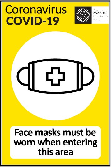 CCOV009 - Coronavirus - Covid-19 - Face masks must be worn when entering this area