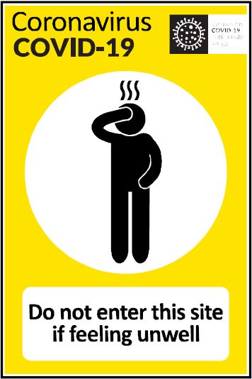 CCOV010 - Coronavirus - Covid-19 - Do not enter this site if feeling unwell