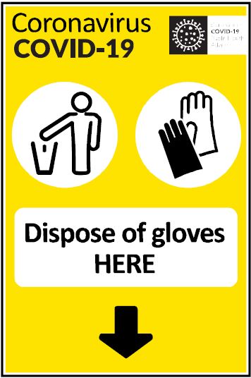 CCOV011 - Coronavirus - Covid-19 - Dispose of gloves here