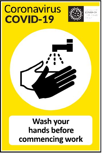 CCOV030 - Coronavirus - Covid-19 Wash your hands before commencing work