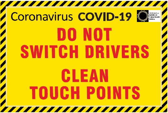 CCOV045 - Coronavirus - Covid-19 - Do Not Switch Drivers Clean Touch Point