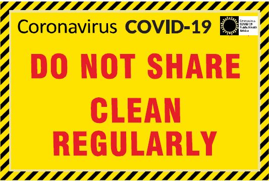 CCOV046 - Coronavirus - Covid-19 - Do Not Share Clean Regularly