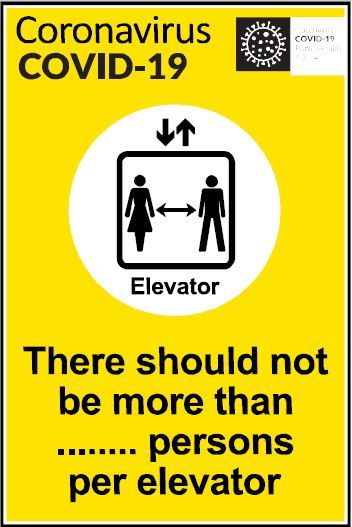 CCOV055 - Coronavirus - Covid-19 - There should not be more than ... persons per elevator