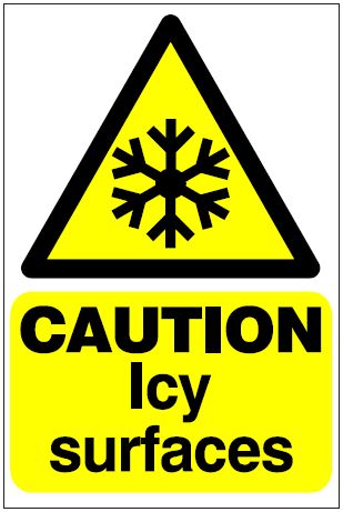 CH002 - Site Safety Sign - Hazard Signs - CAUTION Icy surfaces