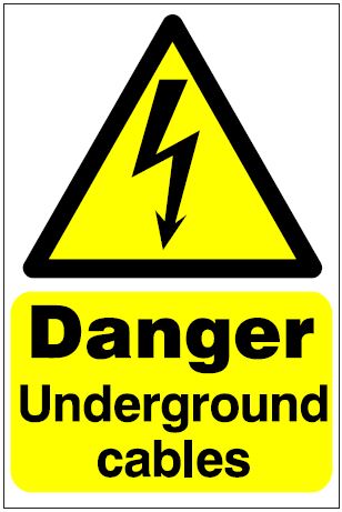 CH003 - Site Safety Sign - Hazard Signs - Danger Underground cables