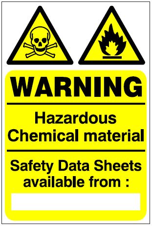 CH009 - Site Safety Sign - Hazard Signs - WARNING Hazardous Chemical material