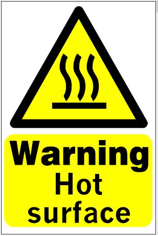 CH010 - Site Safety Sign - Hazard Signs - WARNING Hot surface