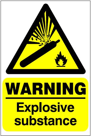 CH012 - Site Safety Sign - Hazard Signs - WARNING Explosive substance