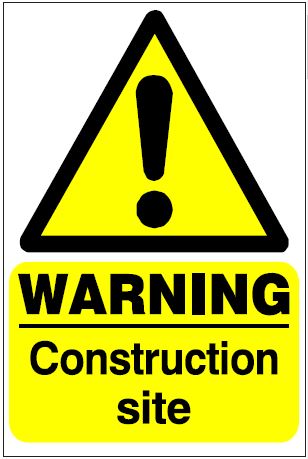 CH020 - Site Safety Sign - Hazard Signs - WARNING Construction site