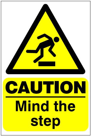 CH024 - Site Safety Sign - Hazard Signs - CAUTION Mind the step