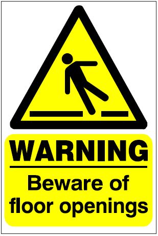 CH025 - Site Safety Sign - Hazard Signs - WARNING Beware of floor openings