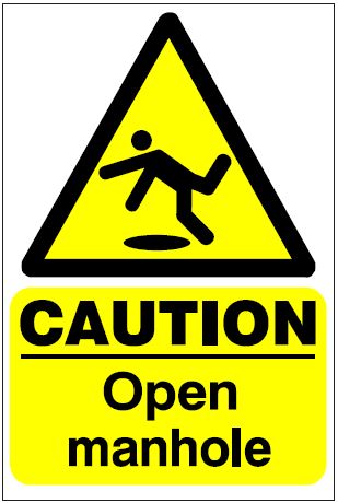 CH027 - Site Safety Sign - Hazard Signs - CAUTION Open manhole