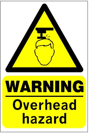 CH034 - Site Safety Sign - Hazard Signs - WARNING Overhead hazard