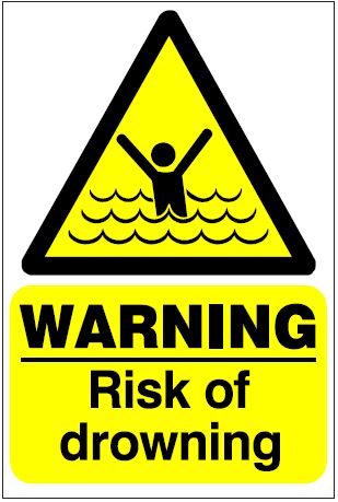 CH039 - Site Safety Sign - Hazard Signs - WARNING Risk of drowning