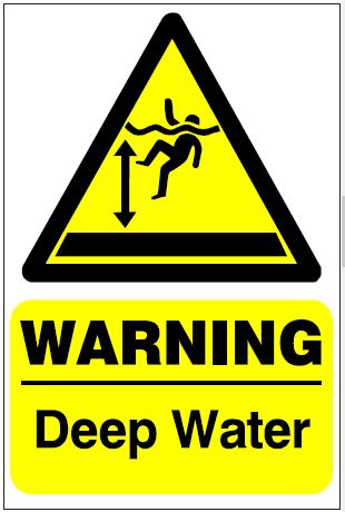 CH040 - Site Safety Sign - Hazard Signs - WARNING Deep water