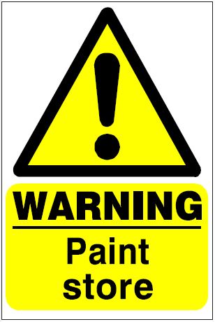 CH041 - Site Safety Sign - Hazard Signs - WARNING Paint store