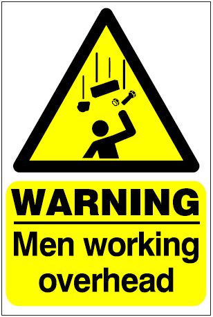 CH044 - Site Safety Sign - Hazard Signs - WARNING Men working overhead