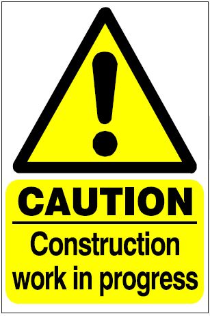 CH050 - Site Safety Sign - Hazard Signs - CAUTION Construction work in progress