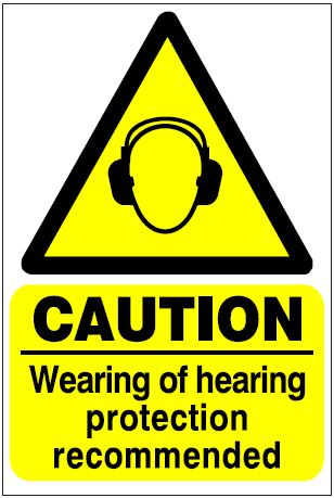 CH058 - Site Safety Sign - Hazard Signs -  WARNING Wearing of hearing protection recommended