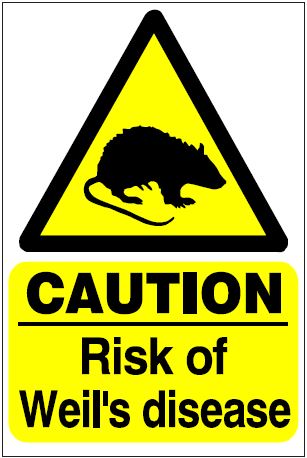 CH063 - Site Safety Sign - Hazard Signs -  CAUTION Risk of Weil's disease