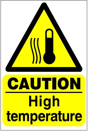 CH064 - Site Safety Sign - Hazard Signs -  CAUTION High temperature