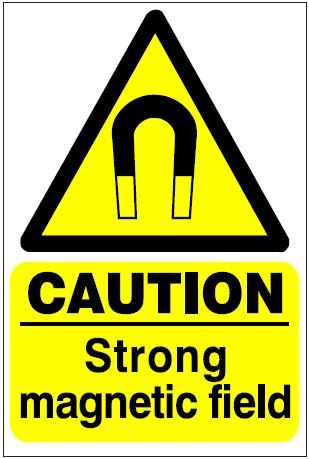 CH065 - Site Safety Sign - Hazard Signs -  CAUTION Strong magnetic field