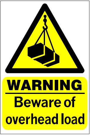 CH070 - Site Safety Sign - Hazard Signs - WARNING Beware of overhead load