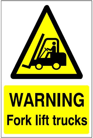 CH084 - Site Safety Sign - Hazard Signs - WARNING Fork lift trucks