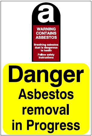 CH085 - Site Safety Sign - Hazard Signs - Danger asbestos removal in progress