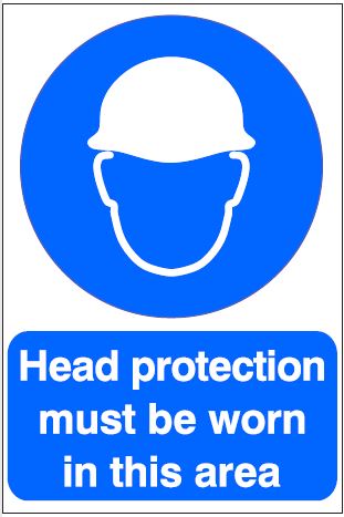 CM001 - Site Safety Sign- Mandatory - Head Protection must be worn in this area