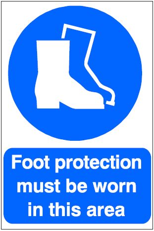 CM002 - Site Safety Sign- Mandatory - Foot Protection must be worn in this area