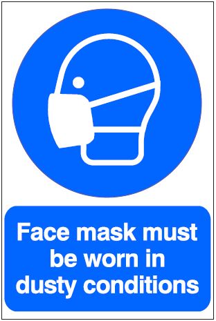 CM007 - Site Safety Sign- Mandatory - Face masks must be worn in dusty conditions