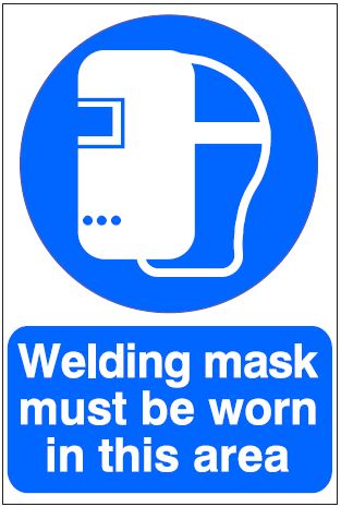 CM013 - Site Safety Sign- Mandatory - Welding masks must be worn in this area