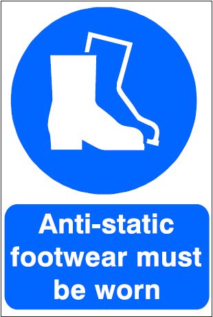 CM016 - Site Safety Sign- Mandatory - Anti-Static footwear must be worn