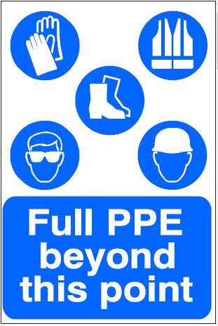 CM020 - Site Safety Sign- Mandatory - FULL PPE beyond this point