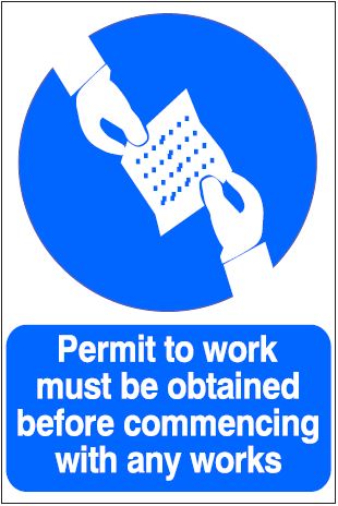 CM021 - Site Safety Sign- Mandatory -Permit to work must be obtained