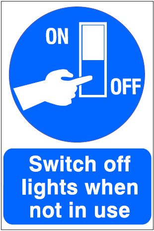 CM022 - Site Safety Sign- Mandatory - Switch off lights when not in us ...