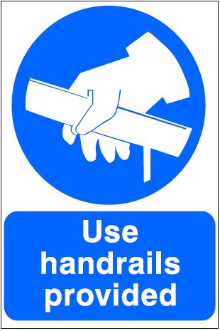 CM049 - Site Safety Sign- Mandatory - Use handrails provided