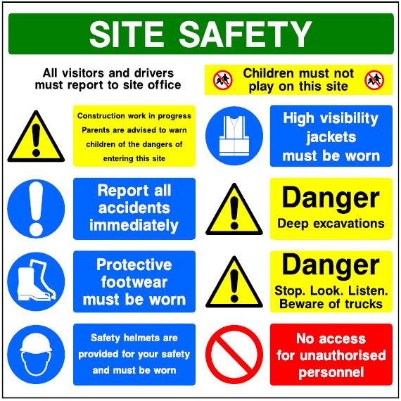 CMN001 - Site Safety Sign - Multi Notice