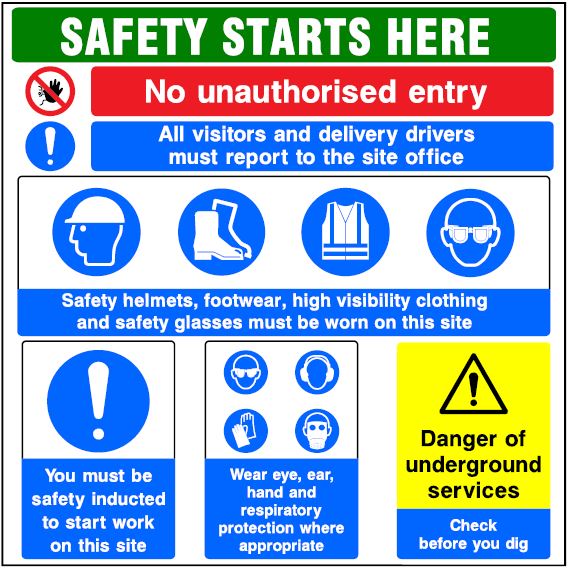 CMN002 - Site Safety Sign - Multi Notice