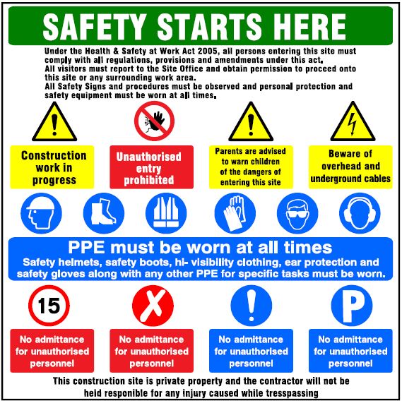 CMN003 - Site Safety Sign - Multi Notice – Primesigns