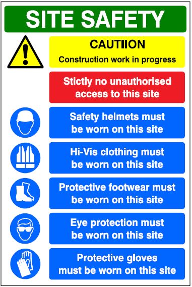 CNM005 - Site Safety Sign - Multi Notice