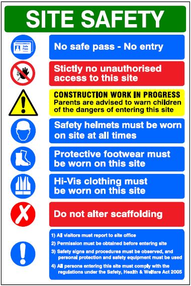 CNM006 - Site Safety Sign - Multi Notice