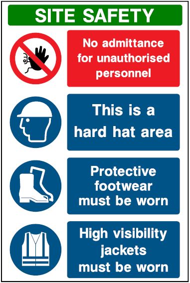 CNM007 - Site Safety Sign - Multi Notice