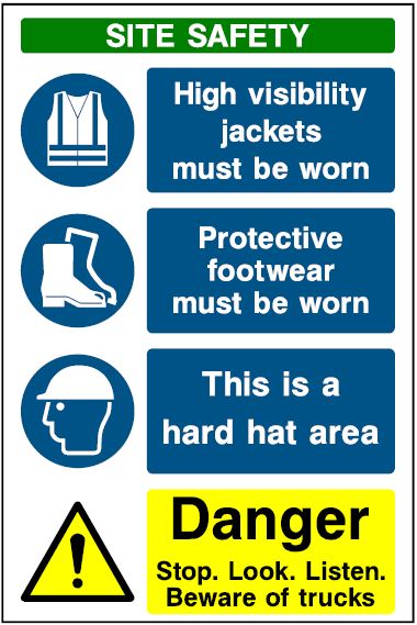 CNM008 - Site Safety Sign - Multi Notice