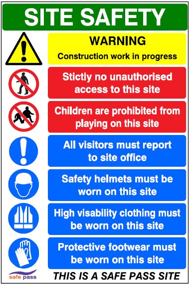 CNM010 - Site Safety Sign - Multi Notice
