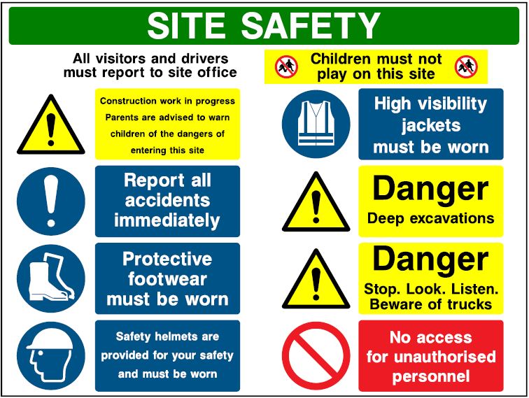 CNM012 - Site Safety Sign - Multi Notice