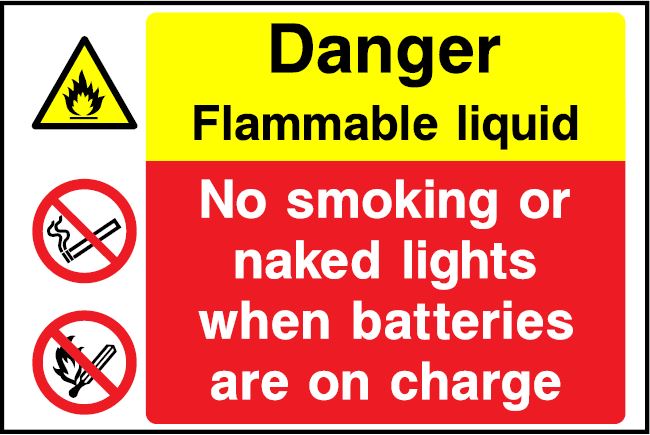 CMN021 - Site Safety Sign - Multi Notice - Danger Flammable Liquid