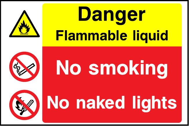 CMN024 - Site Safety Sign - Multi Notice - Danger Flammable Liquid